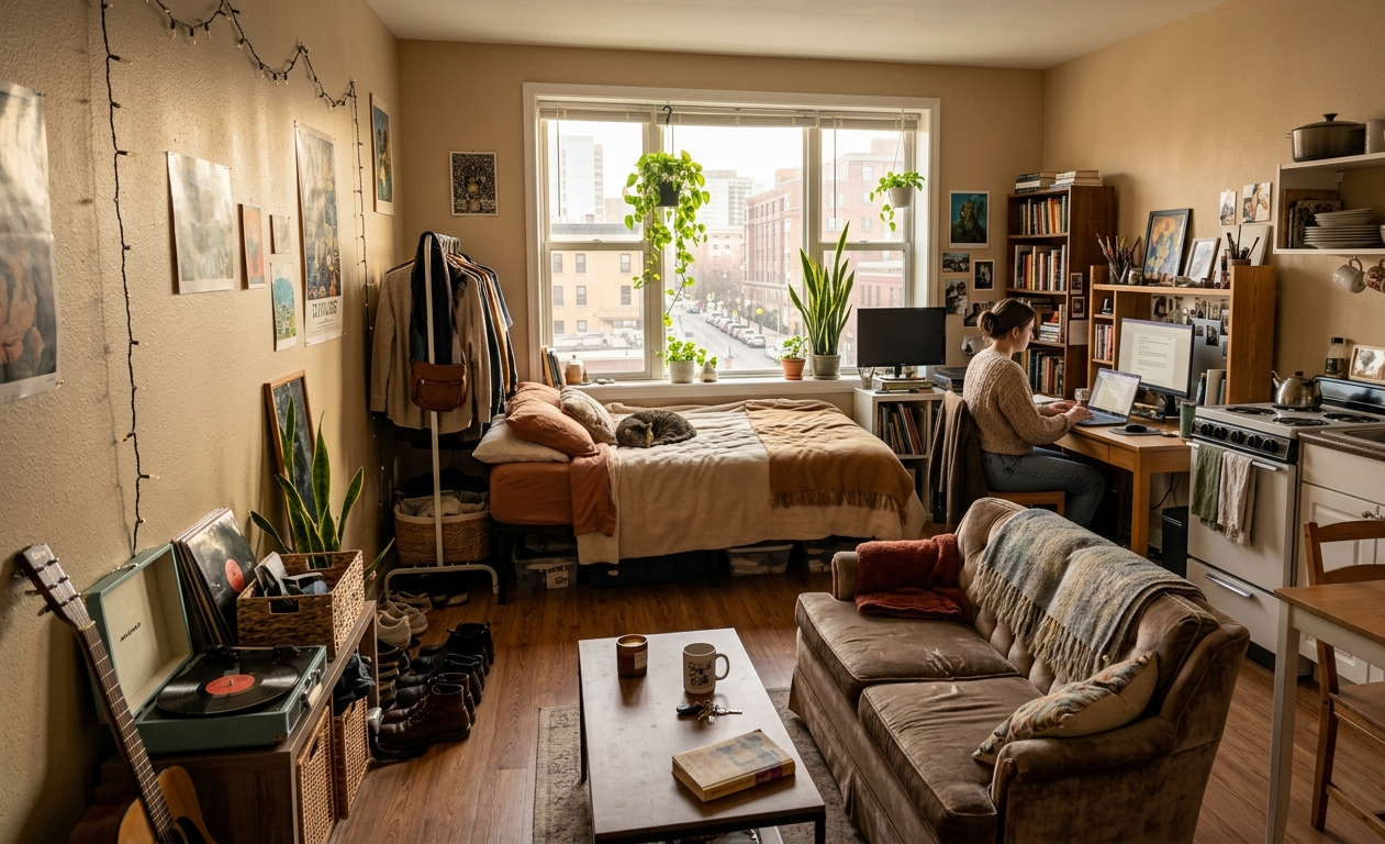 living in one room apartment